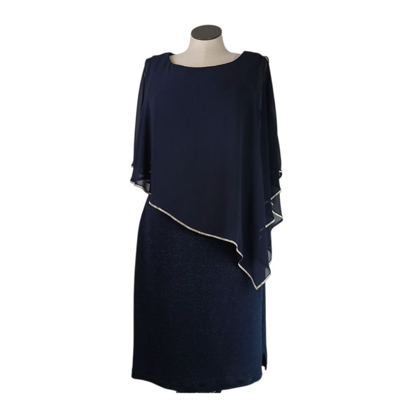 Frank Lyman Montreal SZ 18 Midnight Dress Style 219203 Midnight Blue - Picture 2 of 9